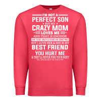 Cardinal i'm not a perfect son but my crazy mom loves me mother's day t shirt Premium Sweatshirt - linhVisuals