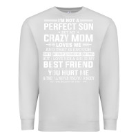 Dove Grey i'm not a perfect son but my crazy mom loves me mother's day t shirt Premium Sweatshirt - linhVisuals
