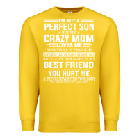 Lemon i'm not a perfect son but my crazy mom loves me mother's day t shirt Premium Sweatshirt - linhVisuals