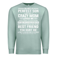 Seafoam i'm not a perfect son but my crazy mom loves me mother's day t shirt Premium Sweatshirt - linhVisuals