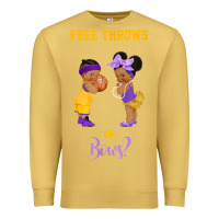 Antique Gold free throws or bows basketball baby gender reveal t shirt Premium Sweatshirt - linhVisuals