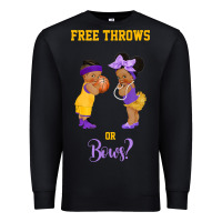 Black free throws or bows basketball baby gender reveal t shirt Premium Sweatshirt - linhVisuals