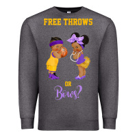 Charcoal Heather free throws or bows basketball baby gender reveal t shirt Premium Sweatshirt - linhVisuals