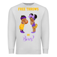 Dove Grey free throws or bows basketball baby gender reveal t shirt Premium Sweatshirt - linhVisuals