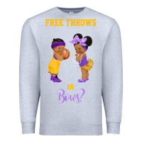 Heather Grey free throws or bows basketball baby gender reveal t shirt Premium Sweatshirt - linhVisuals