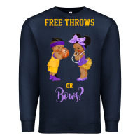 Navy free throws or bows basketball baby gender reveal t shirt Premium Sweatshirt - linhVisuals