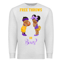 Oatmeal Heather free throws or bows basketball baby gender reveal t shirt Premium Sweatshirt - linhVisuals