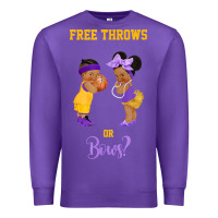 Purple free throws or bows basketball baby gender reveal t shirt Premium Sweatshirt - linhVisuals
