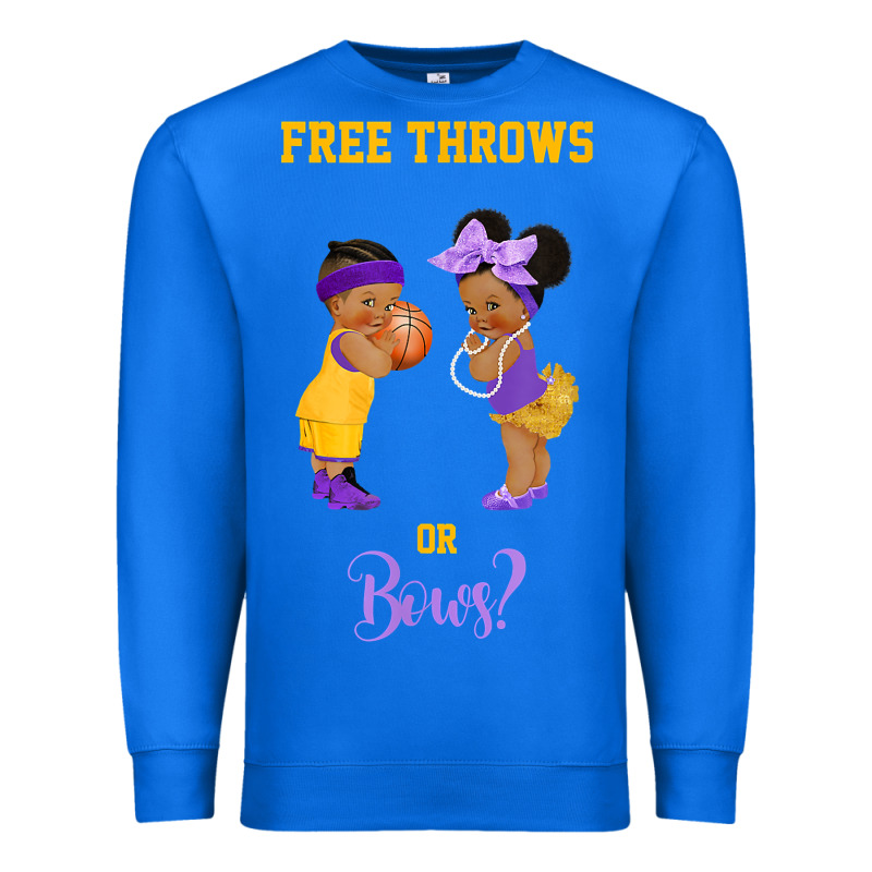 Free Throws Or Bows Basketball Baby Gender Reveal T Shirt Premium Sweatshirt by linhVisuals | Teevron