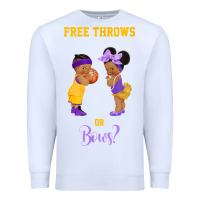 White free throws or bows basketball baby gender reveal t shirt Premium Sweatshirt - linhVisuals