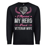 Black i married my hero proud veteran wife usa military husband t shirt Premium Sweatshirt - linhVisuals