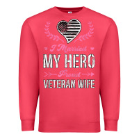 Cardinal i married my hero proud veteran wife usa military husband t shirt Premium Sweatshirt - linhVisuals