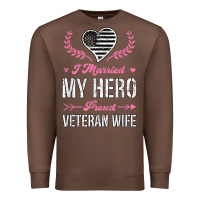 Chestnut i married my hero proud veteran wife usa military husband t shirt Premium Sweatshirt - linhVisuals