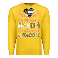 Lemon i married my hero proud veteran wife usa military husband t shirt Premium Sweatshirt - linhVisuals