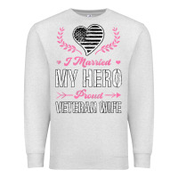 Oatmeal Heather i married my hero proud veteran wife usa military husband t shirt Premium Sweatshirt - linhVisuals