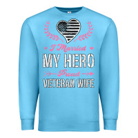 Ocean Blue i married my hero proud veteran wife usa military husband t shirt Premium Sweatshirt - linhVisuals
