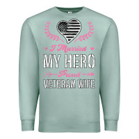 Seafoam i married my hero proud veteran wife usa military husband t shirt Premium Sweatshirt - linhVisuals