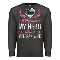 Smoke i married my hero proud veteran wife usa military husband t shirt Premium Sweatshirt - linhVisuals