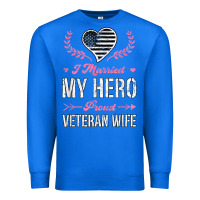True Royal i married my hero proud veteran wife usa military husband t shirt Premium Sweatshirt - linhVisuals