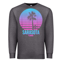 Charcoal Heather sarasota florida vintage retro palm tree t shirt Premium Sweatshirt - linhVisuals