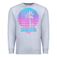 Heather Grey sarasota florida vintage retro palm tree t shirt Premium Sweatshirt - linhVisuals