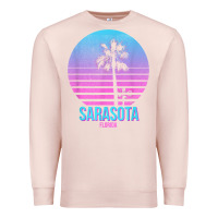 Pale Pink sarasota florida vintage retro palm tree t shirt Premium Sweatshirt - linhVisuals