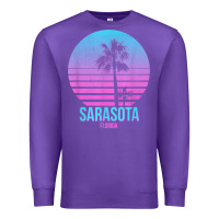 Purple sarasota florida vintage retro palm tree t shirt Premium Sweatshirt - linhVisuals