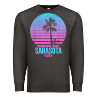Smoke sarasota florida vintage retro palm tree t shirt Premium Sweatshirt - linhVisuals