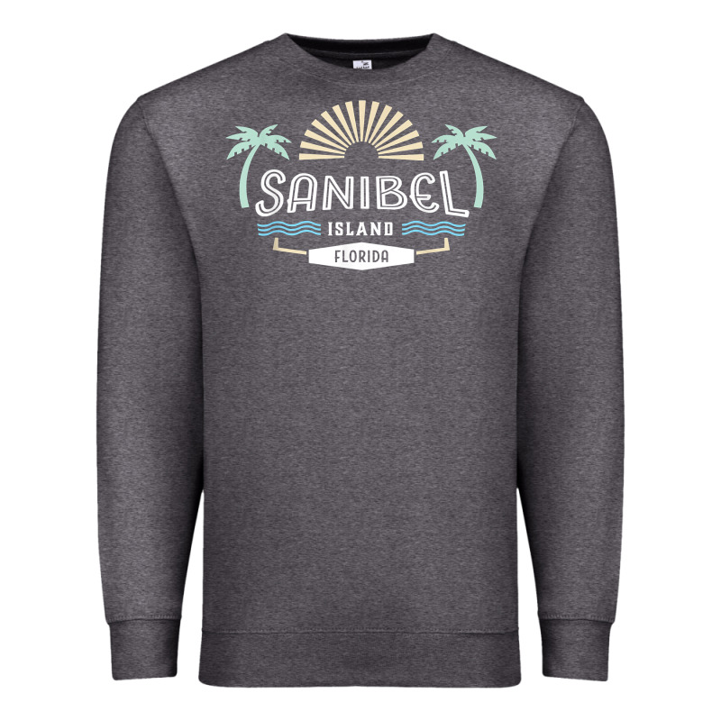 Sanibel Island Retro Style Florida T Shirt Premium Sweatshirt by linhVisuals | Teevron