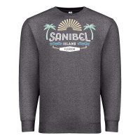Charcoal Heather sanibel island retro style florida t shirt Premium Sweatshirt - linhVisuals
