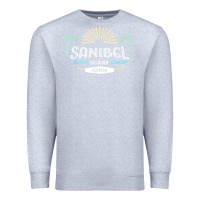 Heather Grey sanibel island retro style florida t shirt Premium Sweatshirt - linhVisuals