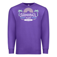 Purple sanibel island retro style florida t shirt Premium Sweatshirt - linhVisuals