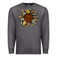 Charcoal Heather sunflower camouflage and leopard 2 Premium Sweatshirt - JahusDesignShop