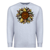 Heather Grey sunflower camouflage and leopard 2 Premium Sweatshirt - JahusDesignShop