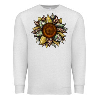 Oatmeal Heather sunflower camouflage and leopard 2 Premium Sweatshirt - JahusDesignShop