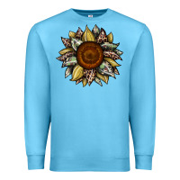 Ocean Blue sunflower camouflage and leopard 2 Premium Sweatshirt - JahusDesignShop