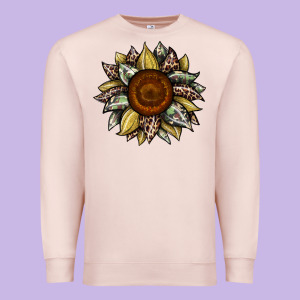 Sunflower Camouflage And Leopard 2 Premium Sweatshirt Designed By Jahusdesignshop
