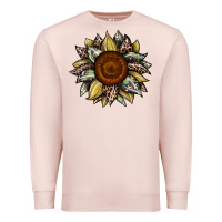 Pale Pink sunflower camouflage and leopard 2 Premium Sweatshirt - JahusDesignShop