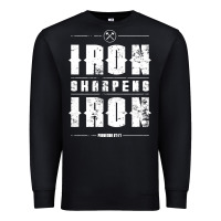 Black iron sharpens iron proverbs christian bible verse religious pullover h Premium Sweatshirt - linhVisuals