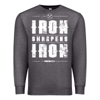 Charcoal Heather iron sharpens iron proverbs christian bible verse religious pullover h Premium Sweatshirt - linhVisuals