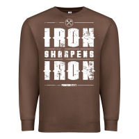Chestnut iron sharpens iron proverbs christian bible verse religious pullover h Premium Sweatshirt - linhVisuals