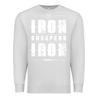 Dove Grey iron sharpens iron proverbs christian bible verse religious pullover h Premium Sweatshirt - linhVisuals