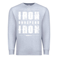 Heather Grey iron sharpens iron proverbs christian bible verse religious pullover h Premium Sweatshirt - linhVisuals