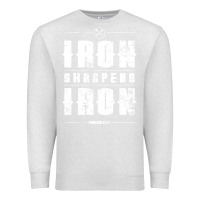 Oatmeal Heather iron sharpens iron proverbs christian bible verse religious pullover h Premium Sweatshirt - linhVisuals