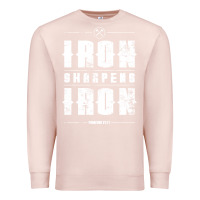 Pale Pink iron sharpens iron proverbs christian bible verse religious pullover h Premium Sweatshirt - linhVisuals