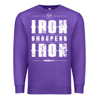 Purple iron sharpens iron proverbs christian bible verse religious pullover h Premium Sweatshirt - linhVisuals