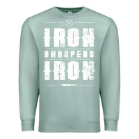 Seafoam iron sharpens iron proverbs christian bible verse religious pullover h Premium Sweatshirt - linhVisuals