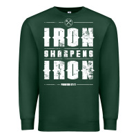 Sports Green iron sharpens iron proverbs christian bible verse religious pullover h Premium Sweatshirt - linhVisuals
