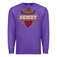 Purple howdy shirt western rodeo country cowboy texan t shirt Premium Sweatshirt - linhVisuals