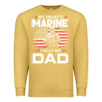 Antique Gold my favorite marine calls me dad t  shirt father's day flag my favorite Premium Sweatshirt - linhVisuals